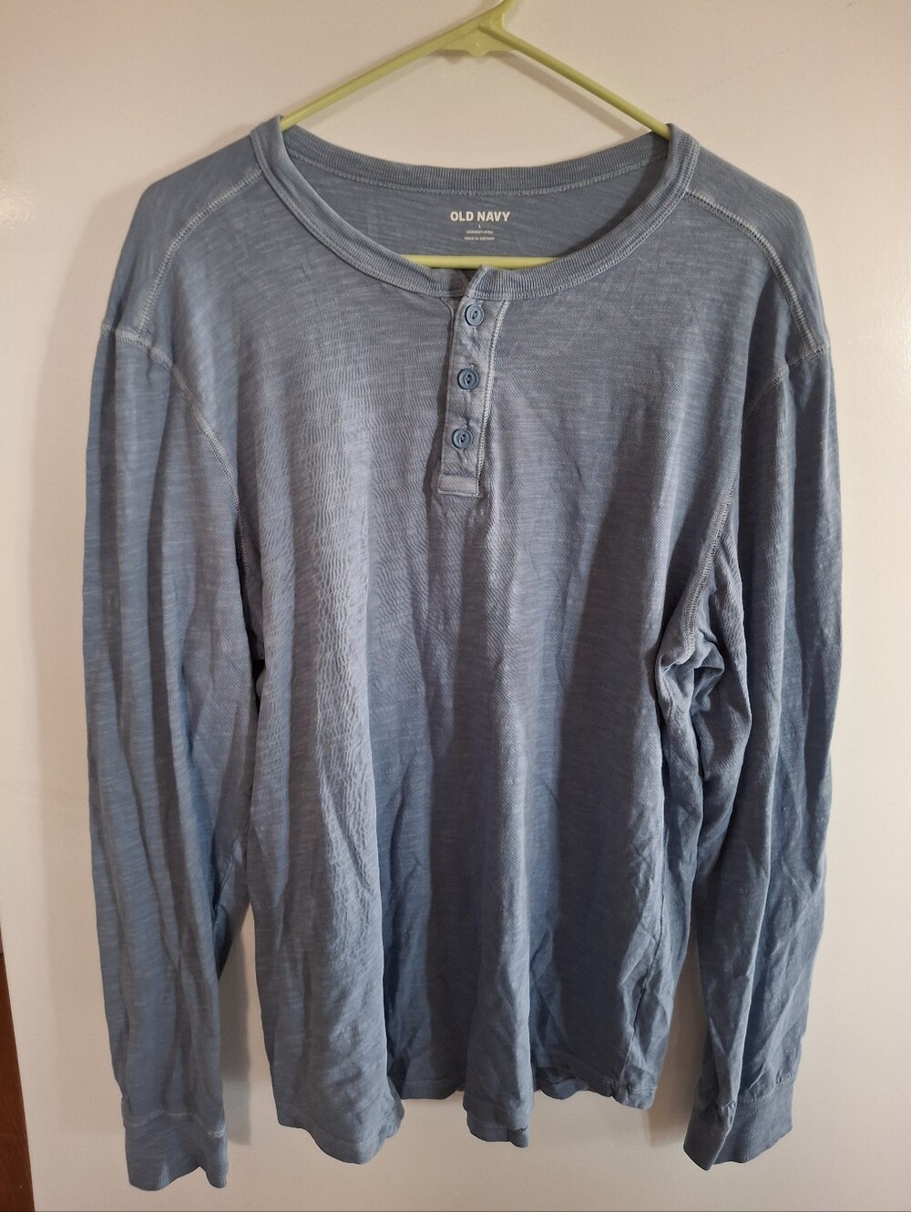 Old Navy Men's Long-Sleeve Henley Shirt - Dusty Blue